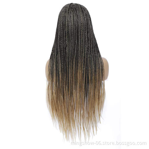 Synthetic wigs heat resistant knotless box braided wigs for black women